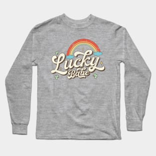 Retro Lucky Babe Rainbow St Patricks Day Long Sleeve T-Shirt